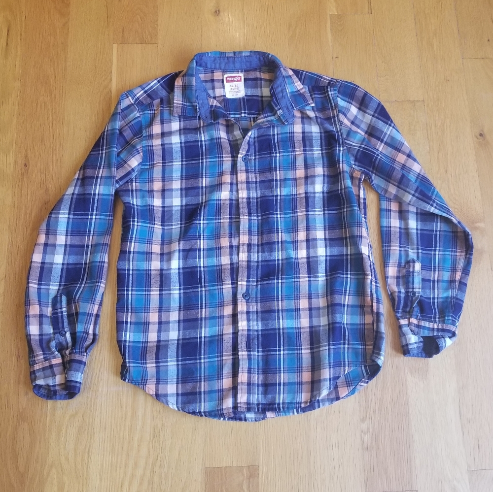 Boys Button Up Wrangler Shirt